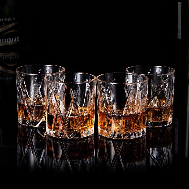 Old Fashioned Whiskey Glasses with Custom Box  10 Oz Rocks Barware For  Bourbon  Liquor and Cocktail Drinks - Set of 4