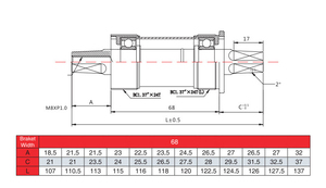 Soporte Inferior de Bicicleta a <span class=keywords><strong>Precio</strong></span> Económico, Tipo Cuadrado para MTB, Resistente al Agua, con Tornillos y Rodamientos, Soportes Inferiores de Bicicleta 127/122.5/118/116/113/110.5 BB - Product Image 6