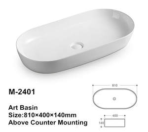 Mobile da Bagno in Ceramica Bianca con Lavabo a Dubai - Product Image 2