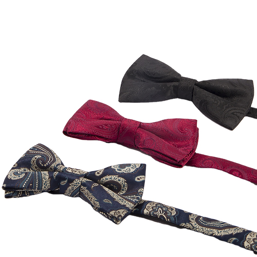 YiLi Заводские индивидуальные Пейсли ручной работы 100% шелковые тканые галстуки-бабочки для мужчин