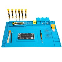 Alfombrilla de Silicona para Reparación de Teléfonos Móviles y Computadoras, Resistente a Altas Temperaturas, Alfombrilla de Trabajo Magnética para Circuitos Integrados