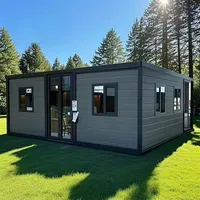 Casa Prefabricada de Lujo de Estilo Moderno, Plegable y Expandible de 20 pies/40 pies, Casa de 3 Dormitorios con Baño, Cocina y Sala de Estar