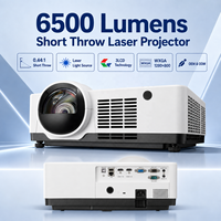 Projecteur laser à courte focale 6500 lumens 0.44:1 3LCD WXGA pour salle de classe et salle de réunion