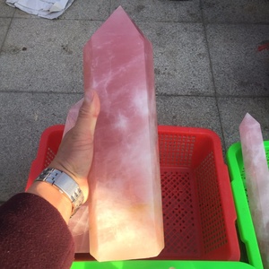 Commercio all'ingrosso di alta qualità naturale di grandi dimensioni <span class=keywords><strong>rosa</strong></span> cristallo di quarzo torre rock rose quartz point wand per <span class=keywords><strong>la</strong></span> decorazione - Product Image 2