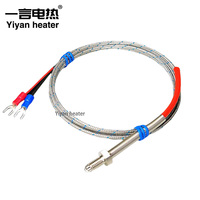 Sensor de Temperatura de Termopar de Acero Inoxidable de Alta Temperatura, Tipo K, E, J, con Resorte Industrial Ajustable