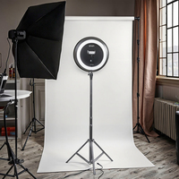 Anneau lumineux Selfie de 10 pouces avec trépied et vidéo Selfie Stick LED Lampe annulaire à piles en plastique durable