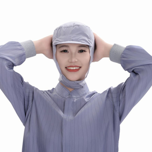 หมวกตาข่ายกราฟีนสีเทาป้องกันไฟฟ้าสถิต 70gsm สำหรับโรงงาน<span class=keywords><strong>อาหาร</strong></span> หมวกทำงานสำหรับอุตสาหกรรมอาหาร หมวกคลีนรูม OEM - Product Image 4