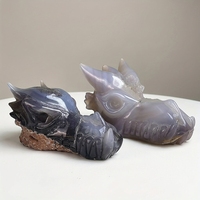 Crâne tête de dragon en cristal de quartz clair naturel de grande taille autre produit d'artisanat en cristal, environ 2-4 pc/kg