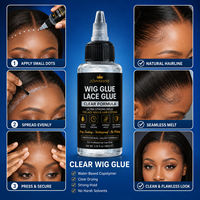 Colle pour cheveux OEM pour perruques et extensions, à base d'eau, forte adhérence, résistante à la transpiration, étiquette privée, emballage personnalisé, usage en salon, Chine