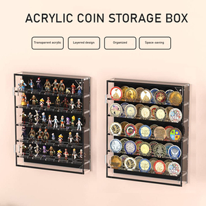 5 Tier treo tường Collector đồng xu hiển thị hộp Acrylic quân sự đồng xu hiển thị trường hợp với cửa cho người thu gom - Product Image 2