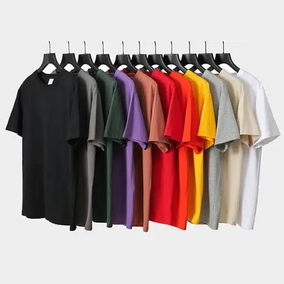 Coloré O Cou Solide T-shirts Hommes Surdimensionné À Manches Courtes T-shirt Streetwear Blanc T-shirt Personnalisé Coton Lourd T-shirts