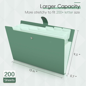 Accordeon-maporganizer met 8 uitbreidbare vakken en labels, draagbare map voor papier, geschikt voor school en kantoorbenodigdheden - Product Image 3