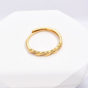 Anneau Popularité Européenne Et Américaine Personnalité Blé Zircon Anneau Ouvert Lumière De Luxe Design De Mode Anneau Haut De Gamme - Product Image 3