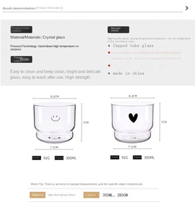 Bicchieri in Vetro Ecologici Fatti a Mano, Adatti al Microonde e Lavastoviglie, Resistenti al Calore, Impilabili, per Latte/<span class=keywords><strong>Caffè</strong></span>/Tè, Uso Domestico - Product Image 6