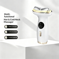 Masseur de cou LED chaud/froid à vibrations et microcourant, appareil de beauté à compresse de glace, Gua Sha facial, USB-C, raffermissant et anti-rides pour le cou