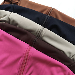 Femmes à manches longues été Stretch une pièce Yoga <span class=keywords><strong>combinaison</strong></span> Sexy tricoté body fermeture éclair sans couture solide pour l'entraînement de printemps - Product Image 6