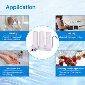 OEM Nhà máy cung cấp chất lượng nước Bộ lọc 10 inch 3 giai đoạn lọc nước nhà nhiều cách sử dụng Countertop Máy lọc nước - Product Image 5