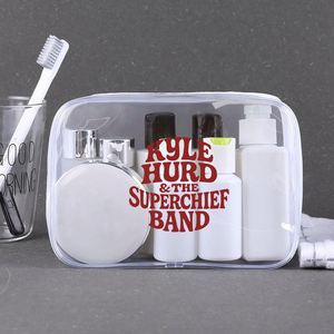 Sac de toilette transparent personnalisé, sacs de toilette imperméables, sacs de maquillage en PVC, étui organisateur avec fermeture éclair pour les voyages et la salle de bain - Product Image 5
