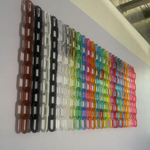 Décoration murale Art Déco en acrylique fait main, avec maillons de chaîne ovales verticaux à couleurs changeantes, design intérieur personnalisé - Product Image 5