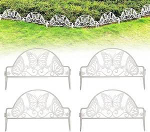 Weather Proof <b>Plastic</b> Vintage White Garden Edging Landscape Border Picket Fences for Decorative - Product Image 6