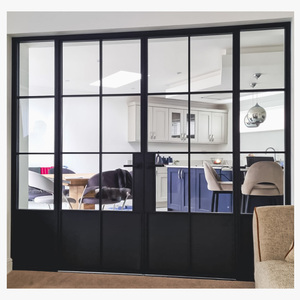 Custom interni in acciaio vetro porte parete divisorio di vetro per soggiorno camera da letto bagno porta di ferro - Product Image 6