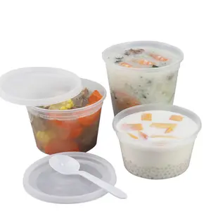 环保一次性冷热食品包装水果沙拉带走透明塑料熟食杯