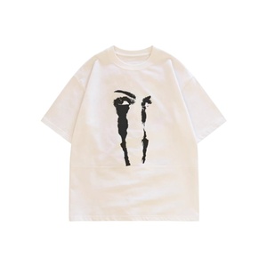 T-Shirt <span class=keywords><strong>Oversize</strong></span> Personalizzata in Stile Streetwear Vintage con Stampa, 100% Cotone Pesante per <span class=keywords><strong>Uomo</strong></span> - Product Image 1