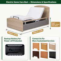Lit médicalisé électrique moderne pour personnes âgées, lit de soins à domicile, lit réglable OEM pour la récupération des seniors, adapté aux femmes enceintes et à l'usage à domicile ou en maison de retraite