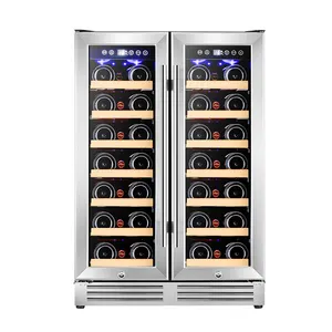 Enfriadores de vino y bebidas personalizados, refrigeradores de 120L, 36 botellas, de doble zona, OEM