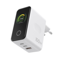 Cargador Inteligente de Escritorio con Pantalla, PD 45w, 1 Puerto Tipo C, Enchufe US/EU, con Visualización de Energía en Tiempo Real para Laptop, Teléfono y Tablet