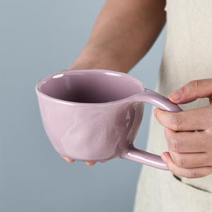 Grandes tasses en céramique simples et créatives avec poignées, grande capacité, pour le petit-déjeuner et le café - Product Image 5
