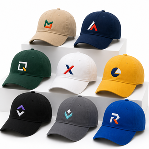 Casquettes promotionnelles en coton à visière plate avec fermeture auto-agrippante, broderie personnalisée, casquettes de baseball, articles promotionnels de marque, cadeaux publicitaires - Product Image 1