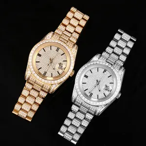 新设计全钻石中号硅石手表，适用于硅石手表vvs1