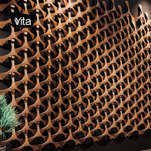 Pannello Murale Cavo <span class=keywords><strong>3D</strong></span> Effetto <span class=keywords><strong>Legno</strong></span> Pregiato per Showroom di Arredamento - Pannello Decorativo con Texture e Dimensioni Personalizzate a Spedizione Rapida - Product Image 3