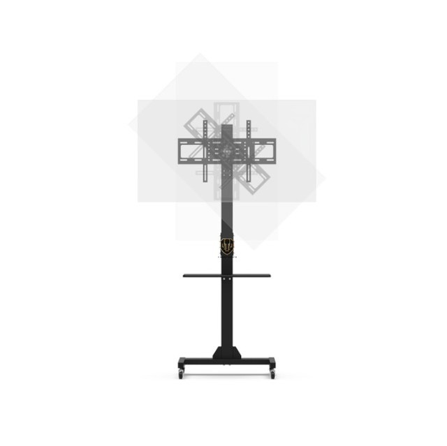 LONGSHUEI Aluminum Mobile TV Cart with Tilt & Swivel 32"-75" Screen VESA 100x100-600x400 220LBS Capacity