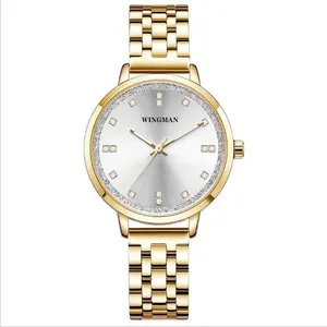 Customized Logo WINGMAN Brand Women Quartz Watches Analog Ladies Watches Female Watches with Diamond