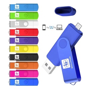 Pendrive giratorio de acero inoxidable para móviles, lápiz de memoria usb de 32gb, almacenamiento de datos extra, marcas personalizadas, otg