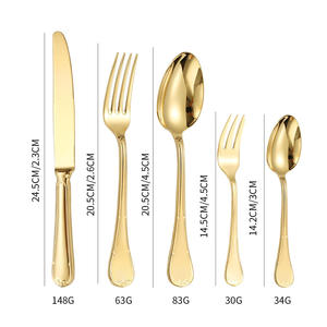 Juego de Cubiertos de Acero Inoxidable 18/10 de Alta Gama, Cubiertos de Acero Inoxidable de Grado Alimenticio, Pulido Espejo, Cubiertos Dorados para Boda - Product Image 2