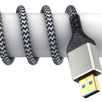 Cable de Extensión USB Trenzado de Alta Velocidad, Cable USB 3.0 Macho a Hembra, Cable Extensor para Smart TV, Laptop, PC, Notebook