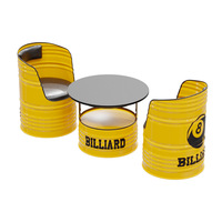 Ensemble table et chaises en métal durable et créatif, design Trèfle en fer, mobilier moderne pour restaurant, atelier, hôpital, centre commercial, respectueux de l'environnement, tendance viral