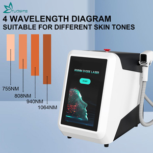 Appareil d'épilation laser à diode à quatre longueurs d'onde 755 808 940 1064, refroidissement par compresseur, poignée tactile, écran tactile, indolore, permanent - Product Image 1