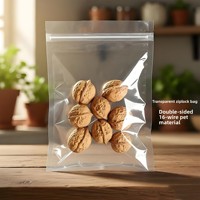 Sac d'emballage en PET haute transparence avec fermeture éclair, résistant à l'humidité, pour fruits secs, graines de melon, lait, cadeaux du Nouvel An, qualité alimentaire