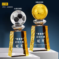 Trophée de championnat de sport de golf et de football de conception nouvelle, trophée personnalisé en cristal K9, trophée de la Ligue des champions en cristal pour cadeaux d'affaires