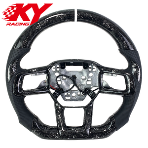 Volant personnalisé en fibre de carbone forgée blanche et cuir noir pour Ford Mustang GT GT350 GT500 S650 Shelby 2024 2025 2026 - Product Image 1