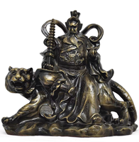 Kraftvolle Zhao Gongming-Statue in Tigerreiter-Positur, Große Umweltfreundliche Handbemalte Harz-Skulptur für Große Eröffnungen und Firmenveranstaltungen