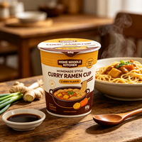 Nouilles Ramen Végétariennes Saveur Curry 200g, Option Instantanée Non Frite, Vente en Gros OEM, Best-seller Asiatique