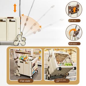 कुत्ते और बिल्ली के लिए पारदर्शी फोल्डेबल प्लास्टिक पालतू ट्रॉली मामला - Product Image 3