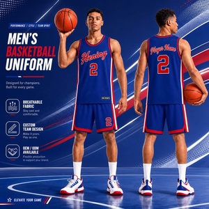 Polyester ademende maillot uniform heren op maat sublimatie Amerikaanse retro jersey shorts groothandel basketbal trainingskleding - Product Image 4