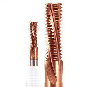 Fraise à fileter à 4 cannelures, à dents pleines, en carbure de tungstène massif, marque ZY/OEM, HRC65 pour le filetage de l'acier, OEM/ODM Nano - Product Image 2