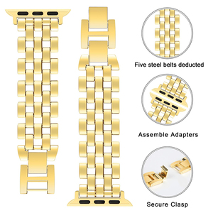 Bracelet en acier inoxydable de luxe à chaîne avancée pour <span class=keywords><strong>Apple</strong></span> <span class=keywords><strong>Watch</strong></span> Band <span class=keywords><strong>Ultra</strong></span> <span class=keywords><strong>40mm</strong></span> 41mm Bracelet en or pour femmes pour IWatch Series 9 8 7 SE - Product Image 4